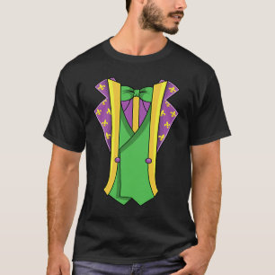 Mardi Gras Drinking Fake Suit Jacket Fleur De Lis T-Shirt