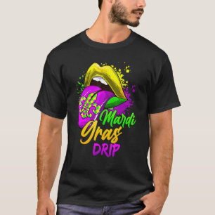 Mardi Gras Dripping Lips  Mardi Gras Drip Colours  T-Shirt