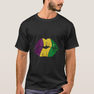 Mardi Gras Dripping Lips  Mardi Gras Drip Colours T-Shirt