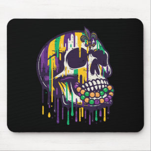 Mardi Gras Dripping Skull Fat Tuesday Party Women Mouse Mat