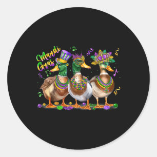 Mardi Gras Duck Carnival Costume Louisiana Men Wom Classic Round Sticker