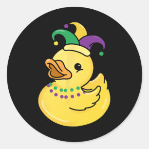 Mardi Gras Duck  Classic Round Sticker