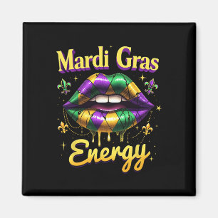 Mardi Gras Energy Carnival Lips New Orleans 2025 C Magnet