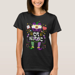 Mardi Gras ER Nurse Women Costume Mardi Gras Nurse T-Shirt