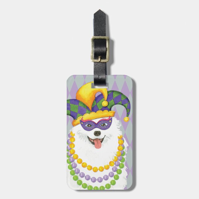 Mardi Gras Eskie Luggage Tag (Front Vertical)