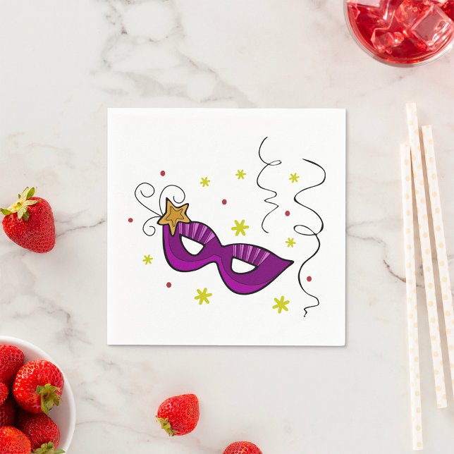 Mardi Gras Eye Mask Carnival Paper Napkins (Creator Uploaded)