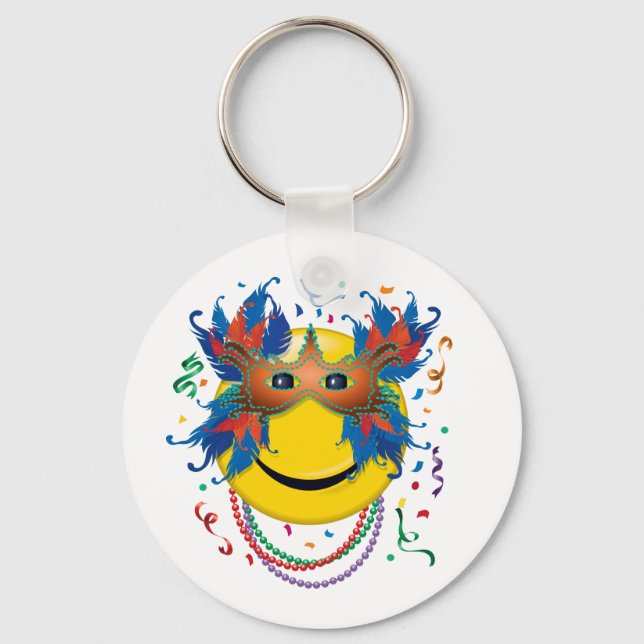 Mardi Gras Face Keychain (Front)
