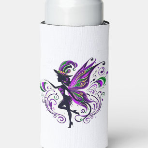 Mardi Gras fairy silhouette Seltzer Can Cooler