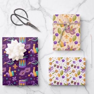 Mardi Gras Fat Tuesday Carnival Wrapping Paper Sheet