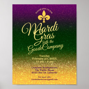 Mardi Gras Fat Tuesday   Office Breakroom Building Poster