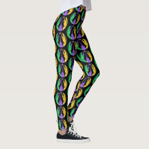 Mardi Gras Fat Tuesday Purple Gold Green Crawfish Leggings