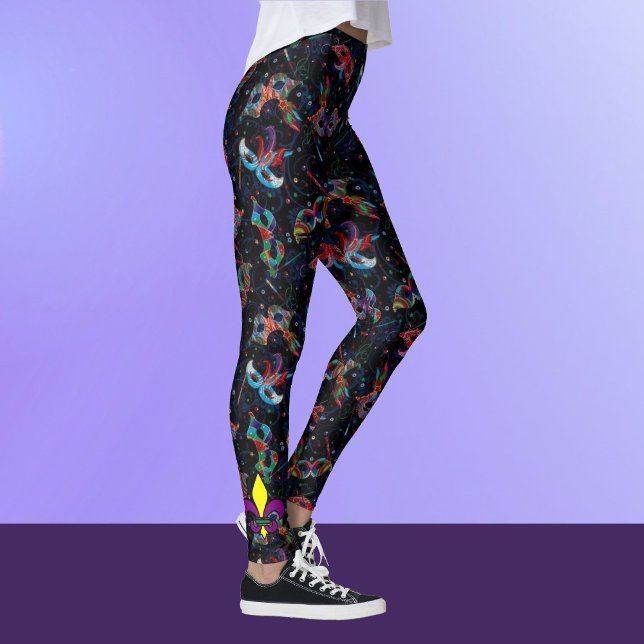 Mardi Gras Feather Masks Women's Leggings Pants (Creator Uploaded)