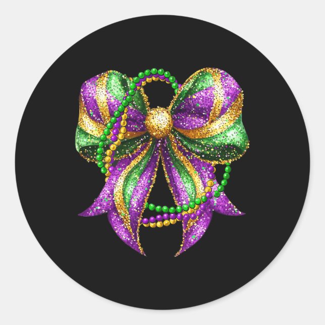 Mardi Gras Festival New Orleans Fleur De Lis Coque Classic Round Sticker (Front)