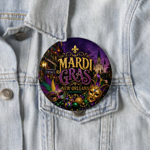 Mardi Gras Festival New Orleans Louisiana 10 Cm Round Badge