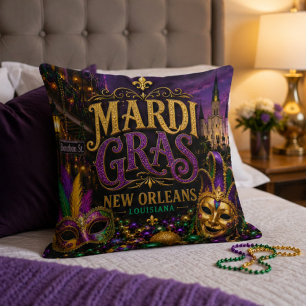 Mardi Gras Festival New Orleans Louisiana Decorative Cushion