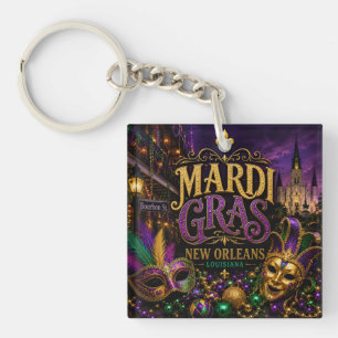 Mardi Gras Festival New Orleans Louisiana Key Ring