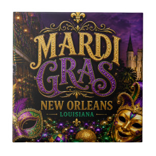 Mardi Gras Festival New Orleans Louisiana Tile