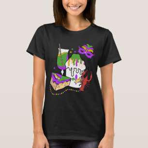 Mardi Gras Festival Retro Mardi Gras Crawfish Cake T-Shirt