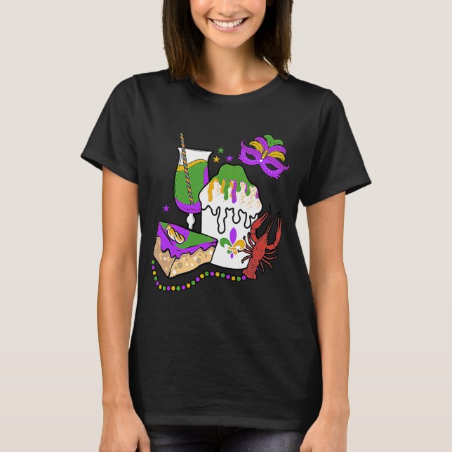 Mardi Gras Festival Retro Mardi Gras Crawfish Cake T-Shirt (Front)