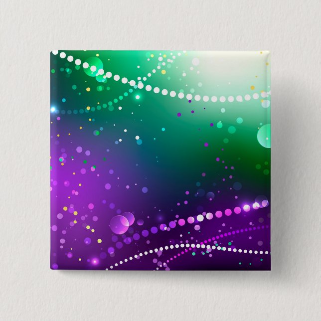 Mardi Gras Festive Purple Background 15 Cm Square Badge (Front)