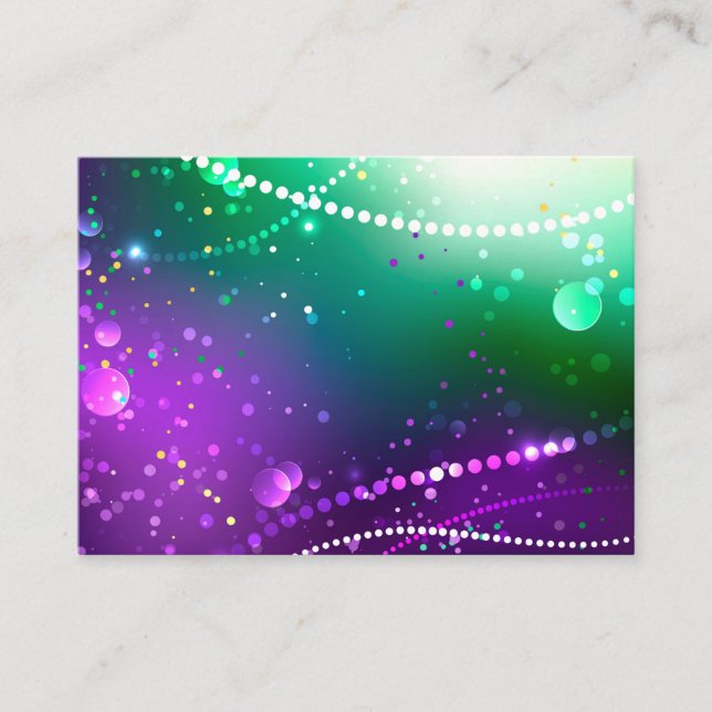 Mardi Gras Festive Purple Background Advice Card (Front)