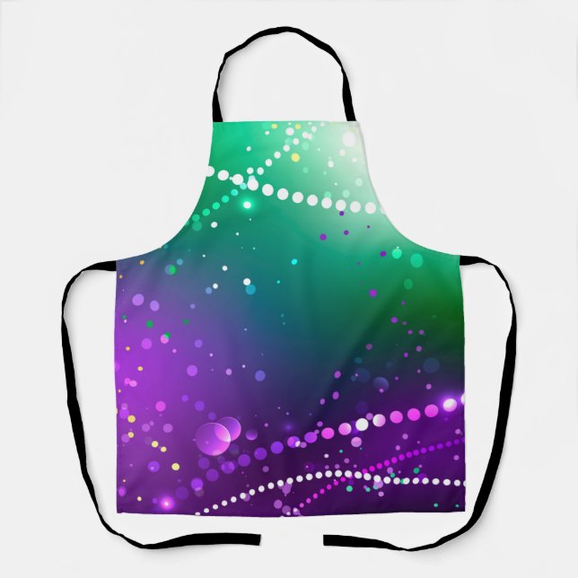 Mardi Gras Festive Purple Background Apron (Front)