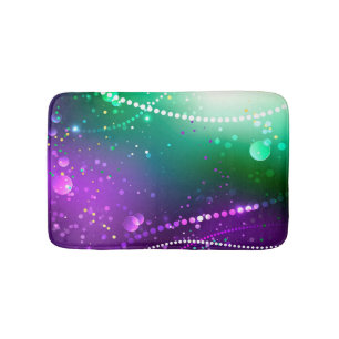 Mardi Gras Festive Purple Background Bath Mat