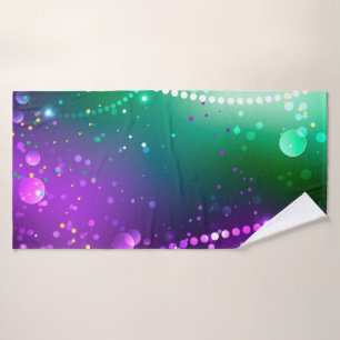 Mardi Gras Festive Purple Background Bath Towel
