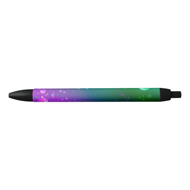 Mardi Gras Festive Purple Background Black Ink Pen (Front)