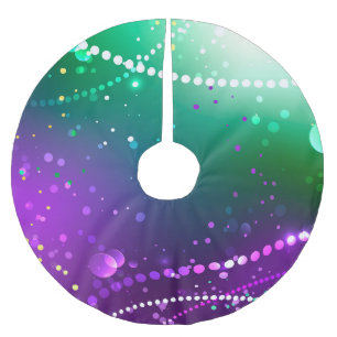 Mardi Gras Festive Purple Background Brushed Polyester Tree Skirt