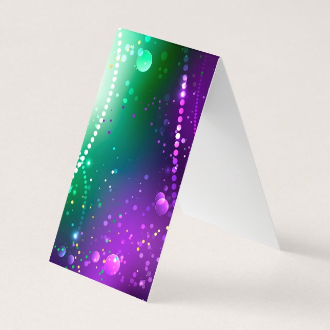 Mardi Gras Festive Purple Background Business Card (Back)
