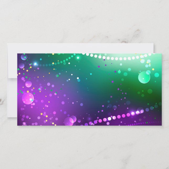 Mardi Gras Festive Purple Background Card (Front)