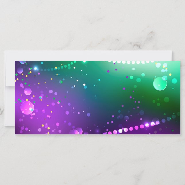 Mardi Gras Festive Purple Background Card (Front)