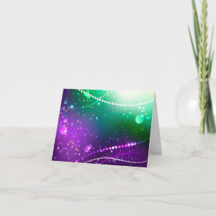 Mardi Gras Festive Purple Background Card