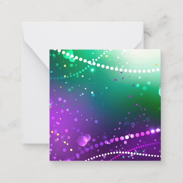 Mardi Gras Festive Purple Background Card (Front)