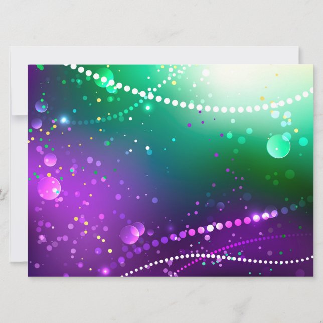 Mardi Gras Festive Purple Background Card (Front)