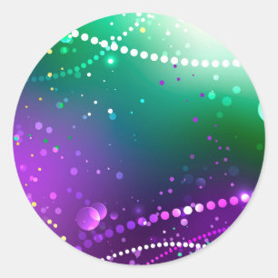 Mardi Gras Festive Purple Background Classic Round Sticker
