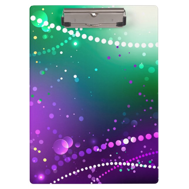 Mardi Gras Festive Purple Background Clipboard (Front)