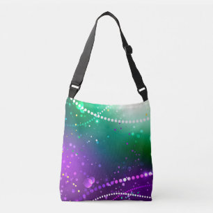 Mardi Gras Festive Purple Background Crossbody Bag