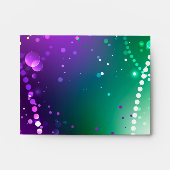 Mardi Gras Festive Purple Background Envelope (Front)