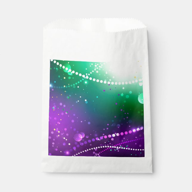 Mardi Gras Festive Purple Background Favour Bags (Front)