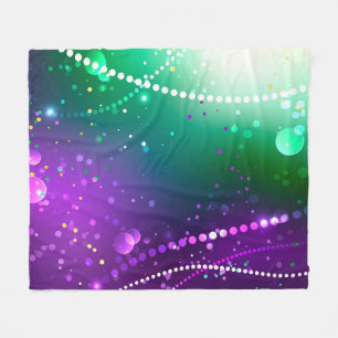 Mardi Gras Festive Purple Background Fleece Blanket