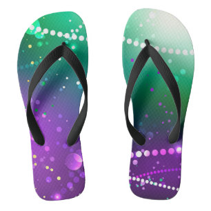 Mardi Gras Festive Purple Background Flip Flops