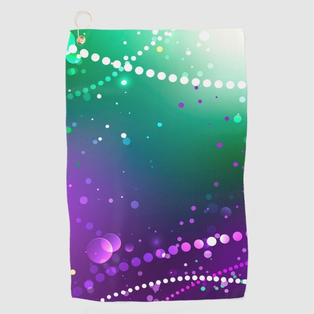 Mardi Gras Festive Purple Background Golf Towel (Front)