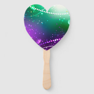 Mardi Gras Festive Purple Background Hand Fan