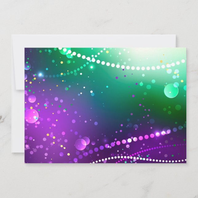 Mardi Gras Festive Purple Background Holiday Card (Front)