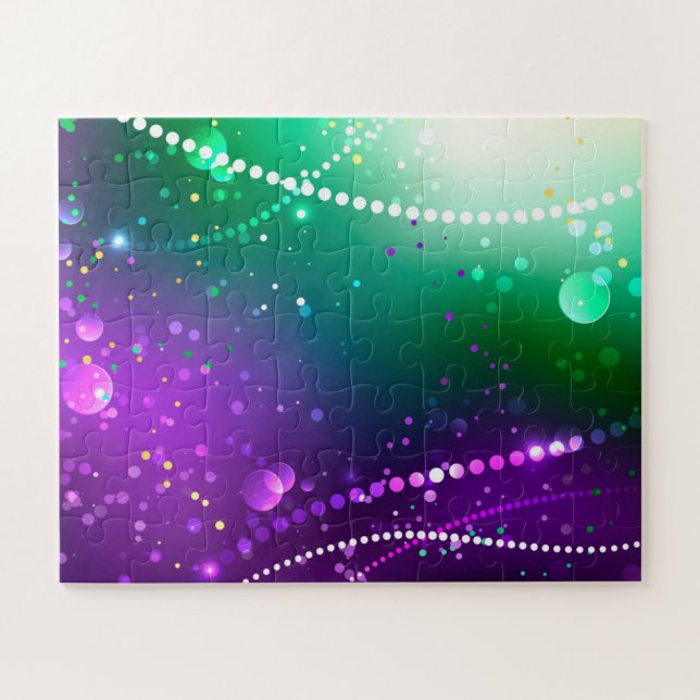 Mardi Gras Festive Purple Background Jigsaw Puzzle (Horizontal)