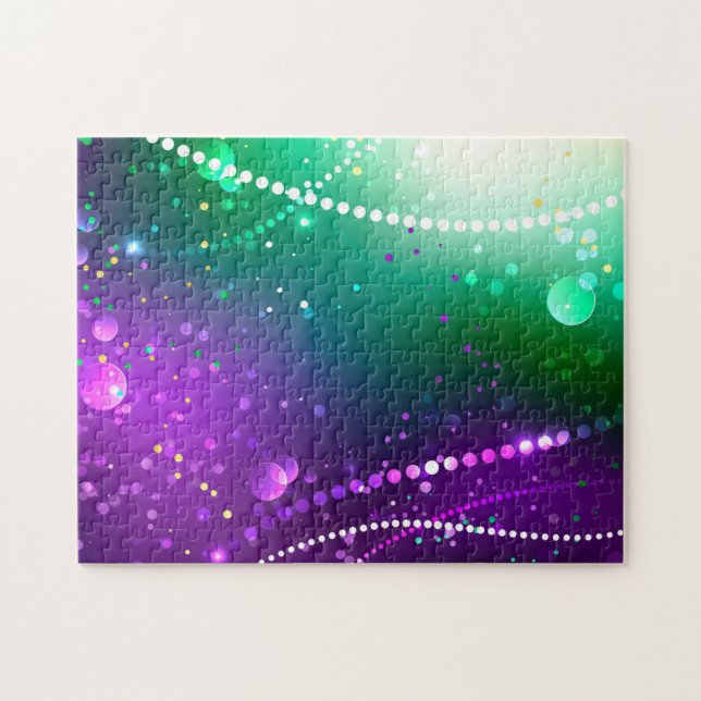 Mardi Gras Festive Purple Background Jigsaw Puzzle (Horizontal)