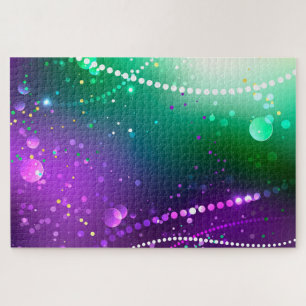 Mardi Gras Festive Purple Background Jigsaw Puzzle