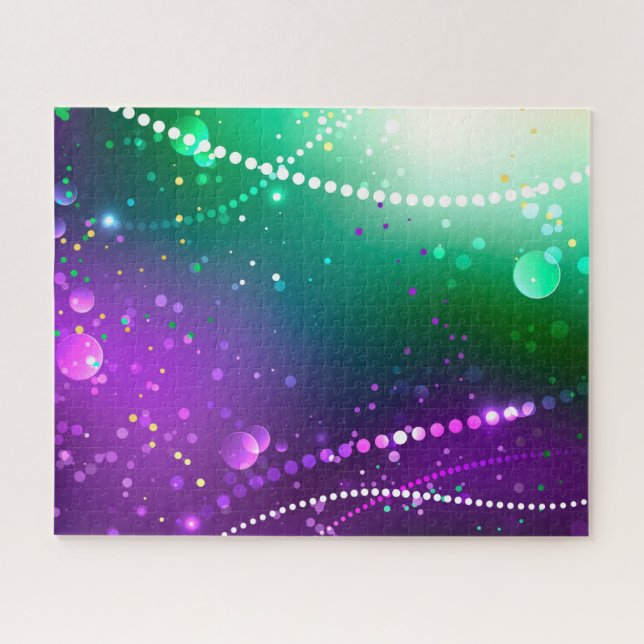 Mardi Gras Festive Purple Background Jigsaw Puzzle (Horizontal)
